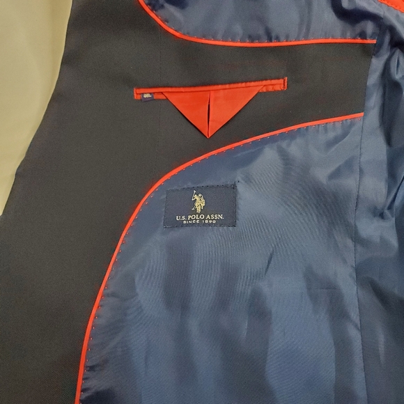 U.S. Polo Association Cotton Solid Sport Coat - Blue - Picture 8 of 10